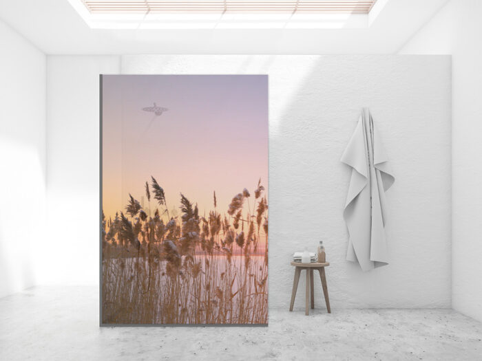 Duschtrennwand_140x210_Winterabend Duschtrennwand für Walk-in Duschen Winterabend