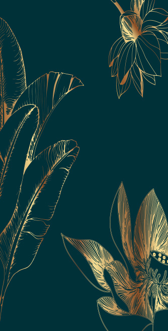 Duschtrennwand für Badewannen Golden Flowers