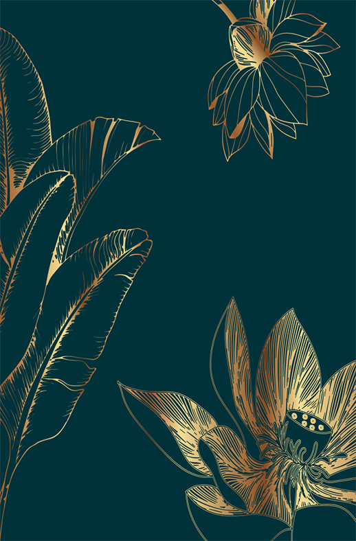 Duschtrennwand für Walk-in Duschen Golden Flowers