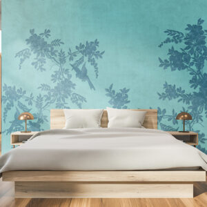 Tapete Vintage-Garden blau