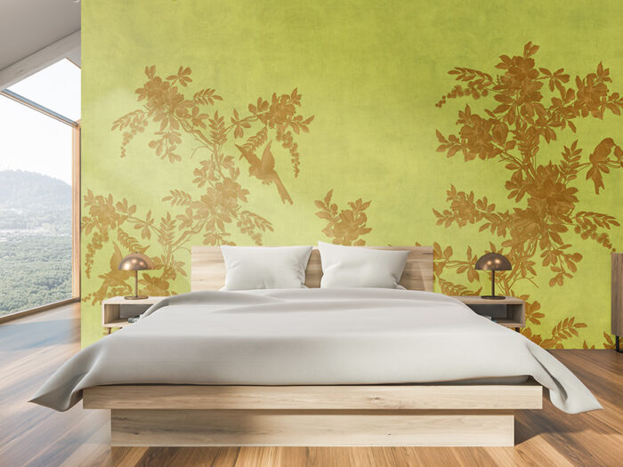 Tapete_Schlafzimmer_Vintage-Garden-gelb Tapete Vintage-Garden gelb