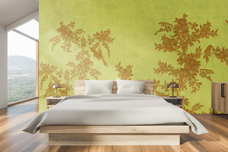 Tapete Vintage-Garden gelb