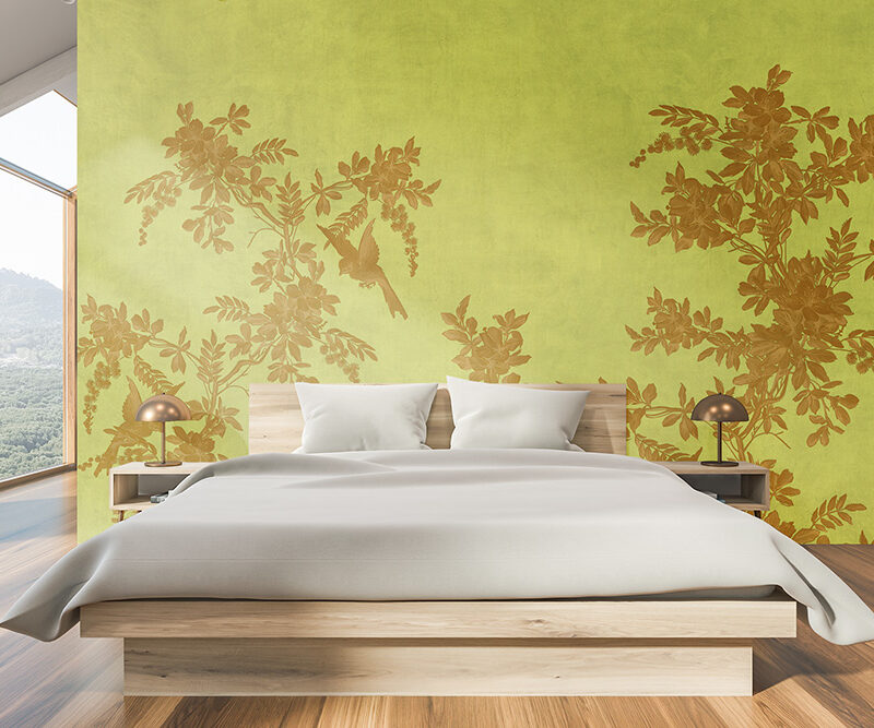 Tapete Vintage-Garden gelb