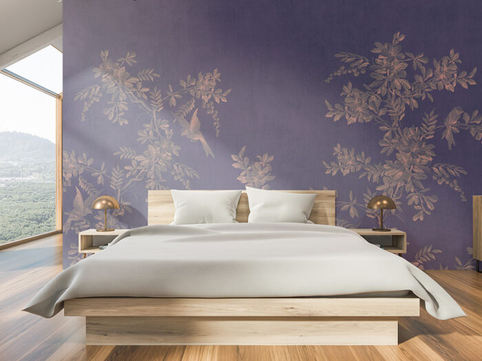 Tapete_Schlafzimmer_Vintage-Garden-lila Tapete Vintage-Garden lila