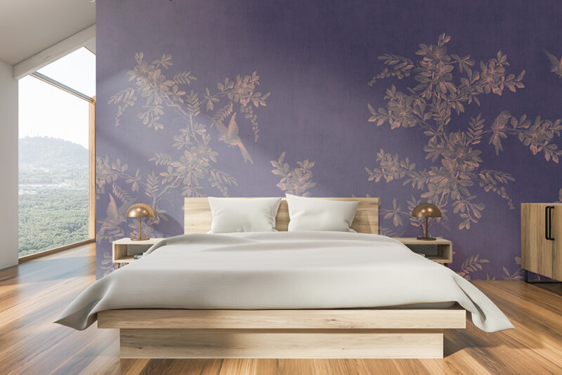 Tapete_Schlafzimmer_Vintage-Garden-lila Tapete Vintage-Garden lila