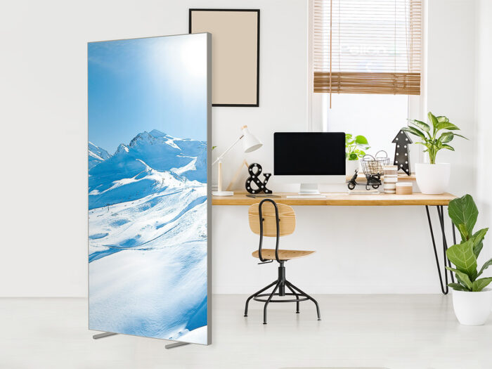 Trennwand_100x200cm_Schneegebirge Sichtschutz Trennwand Schneegebirge