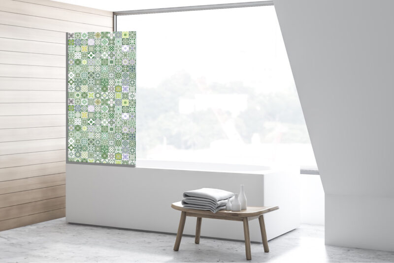 Badezimmerglas_Azura-green_80x140 Duschtrennwand für Badewannen Azura-Green