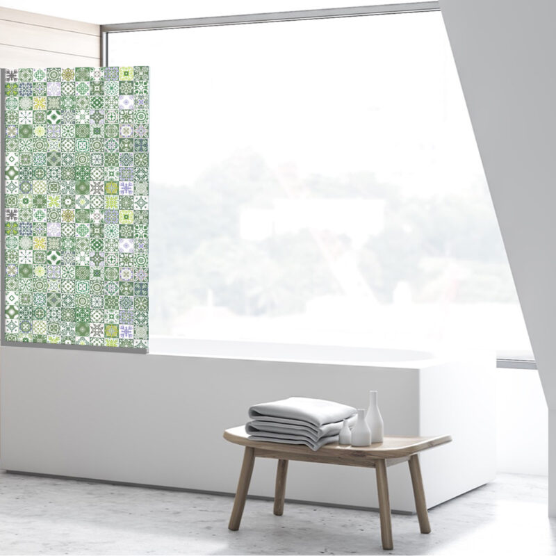 Badezimmerglas_Azura-green_80x140 Duschtrennwand für Badewannen Azura-Green