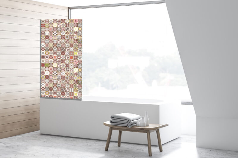 Badezimmerglas_Azura-red_80x140 Duschtrennwand für Badewannen Azura-Red