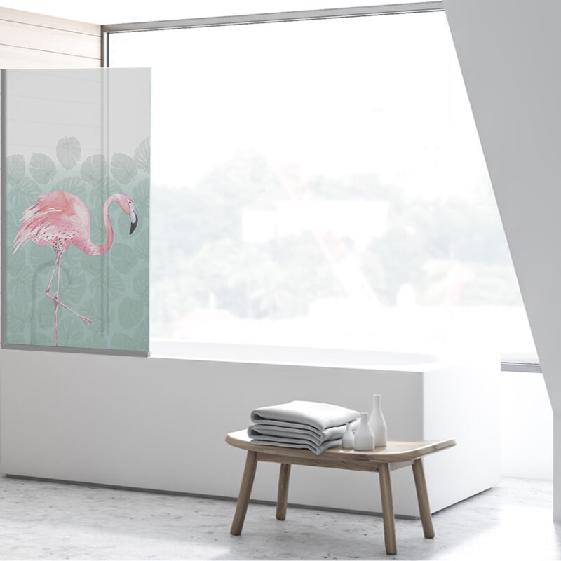 Duschtrennwand für Badewannen Flamingo