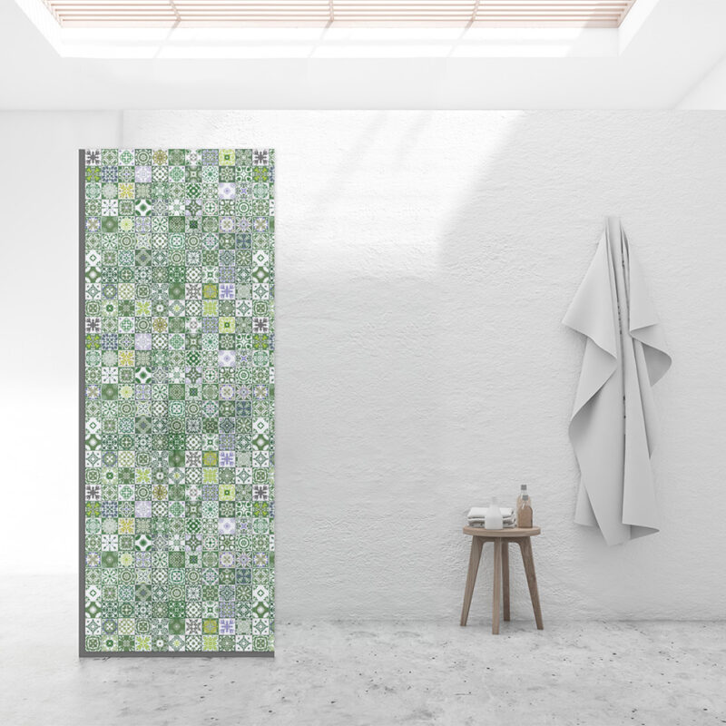 Duschtrennwand_80x210_Azura-green Duschtrennwand für Walk-in Duschen Azura-Green