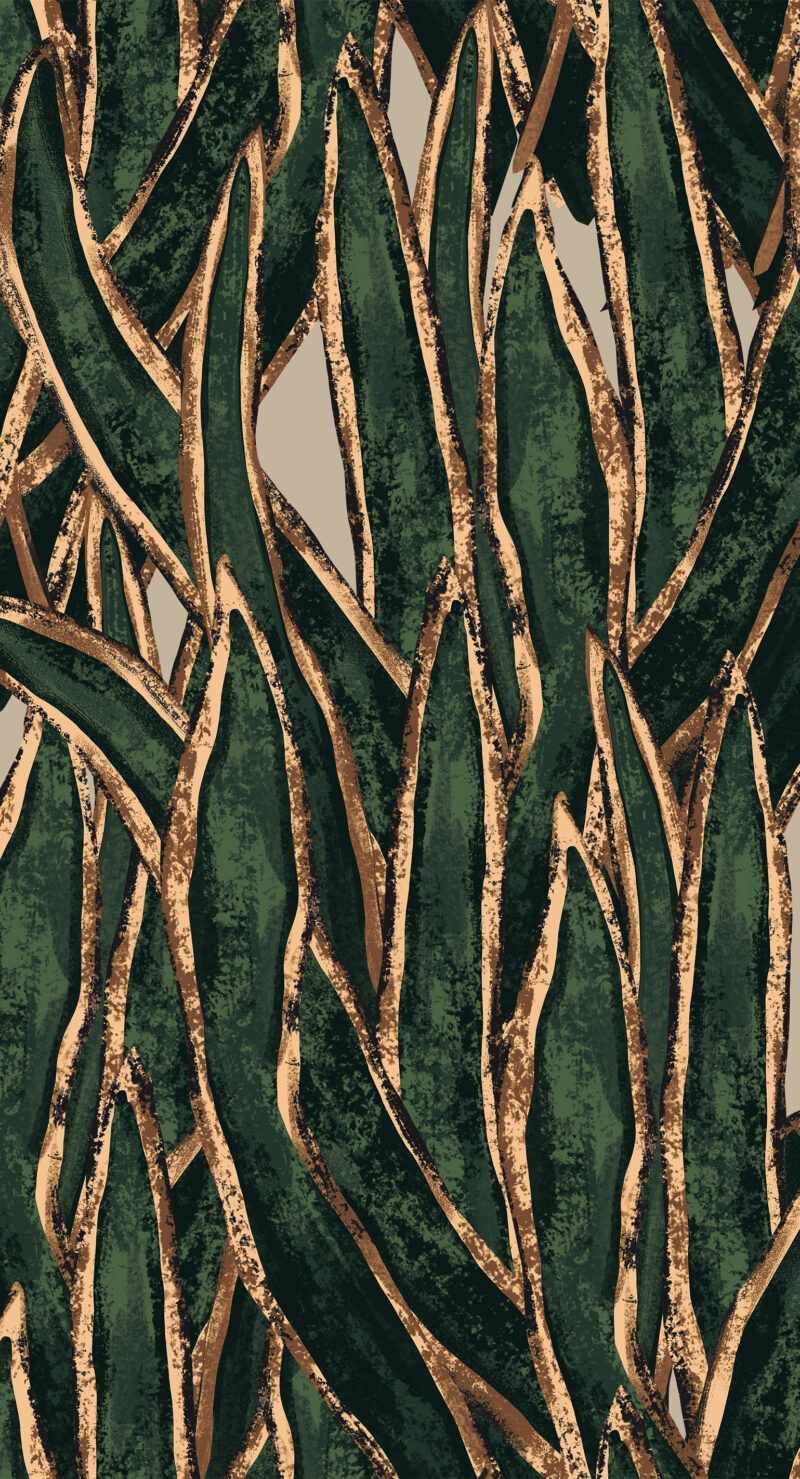 Wandverkleidung Golden Plants