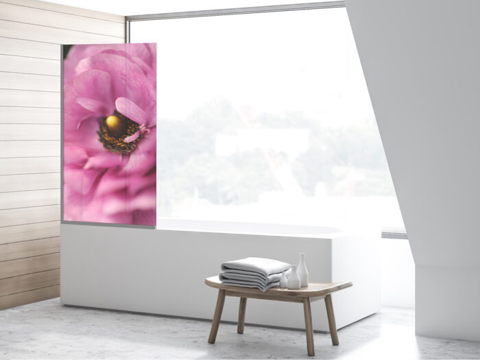 Badezimmerglas_Blumenliebe_80x140 Duschtrennwand für Badewannen Blumenliebe