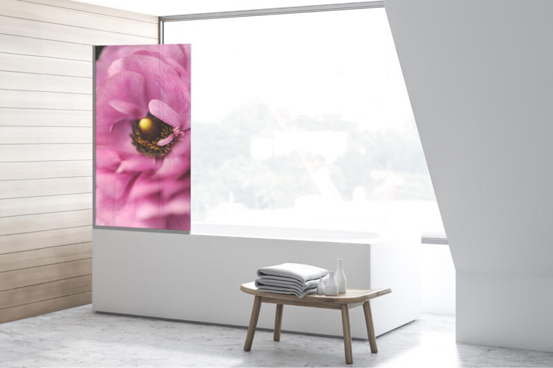 Badezimmerglas_Blumenliebe_80x140 Duschtrennwand für Badewannen Blumenliebe
