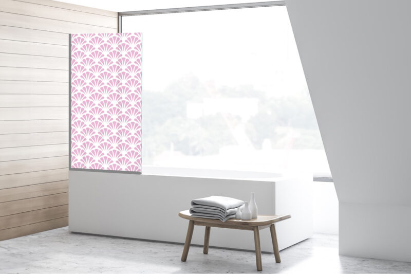 Duschtrennwand für Badewannen Blumenpattern