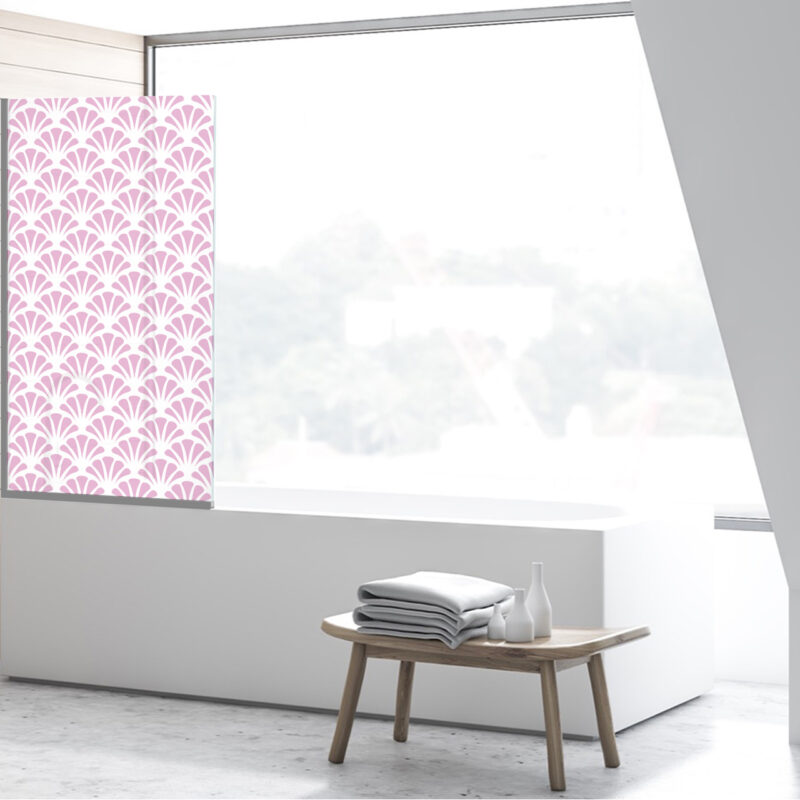 Duschtrennwand für Badewannen Blumenpattern