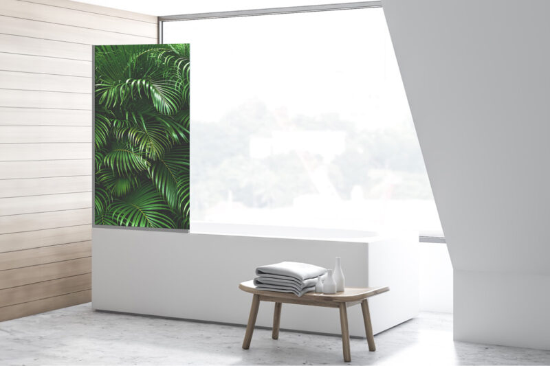 Duschtrennwand für Badewannen Palmenblätter