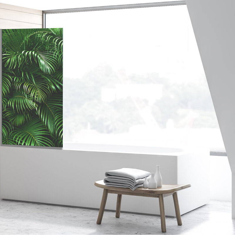 Duschtrennwand für Badewannen Palmenblätter