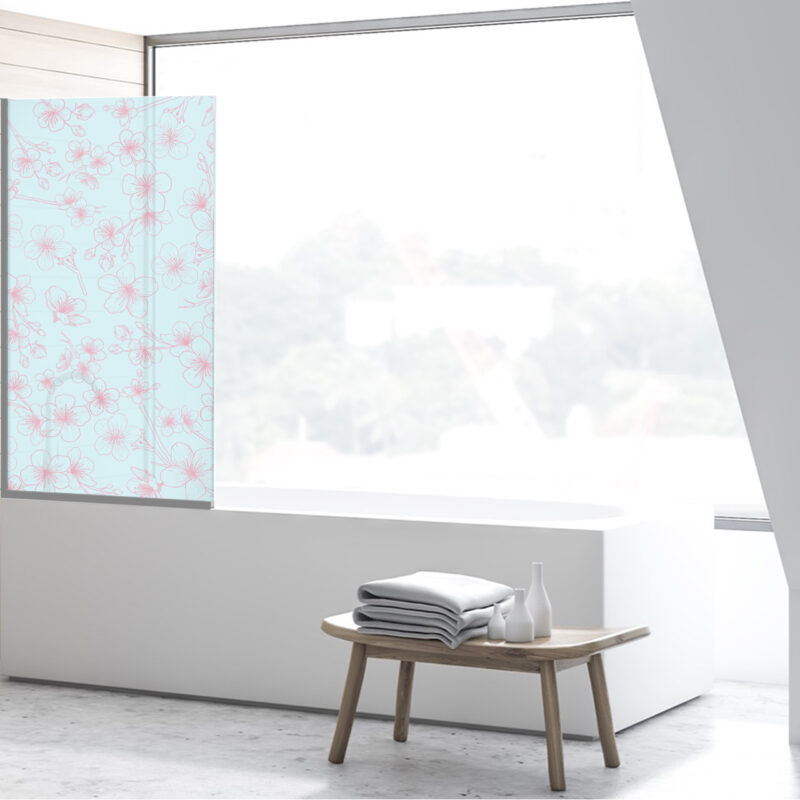 Duschtrennwand für Cherry Illustration Blue