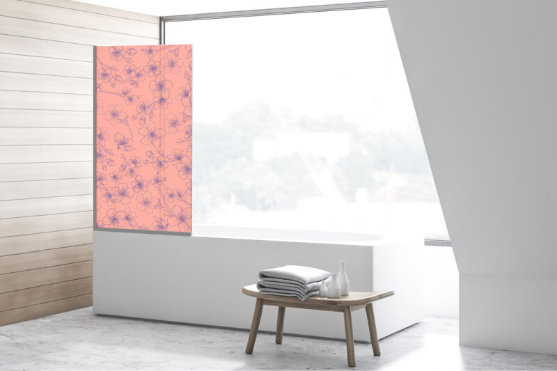 Duschtrennwand für Cherry Illustration Pink
