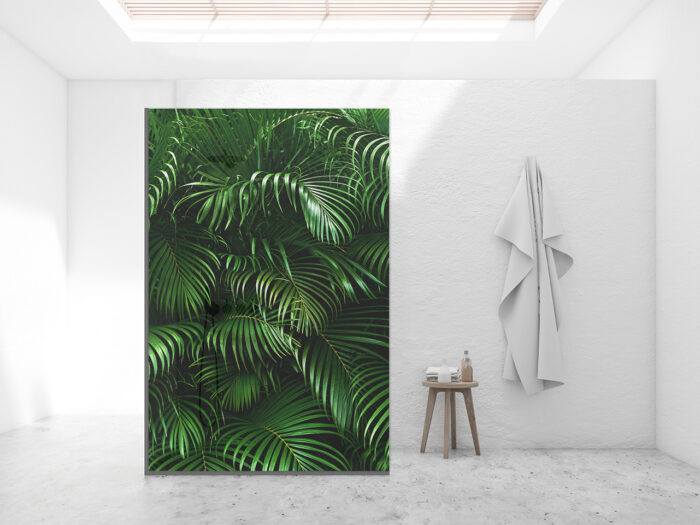 Duschtrennwand für Walk-in Duschen Palmenblätter