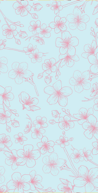 Duschtrennwand für Cherry Illustration Blue