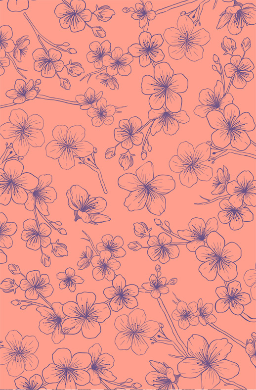 Duschtrennwand für Walk-in Duschen Cherry Illustration Pink