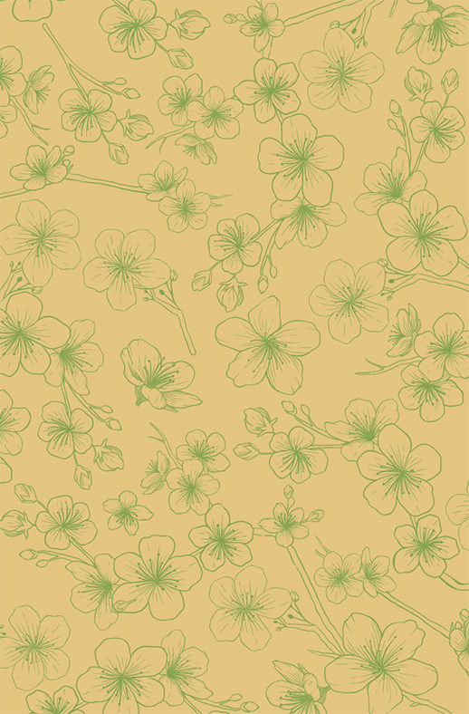 Duschtrennwand für Walk-in Duschen Cherry Illustration Yellow