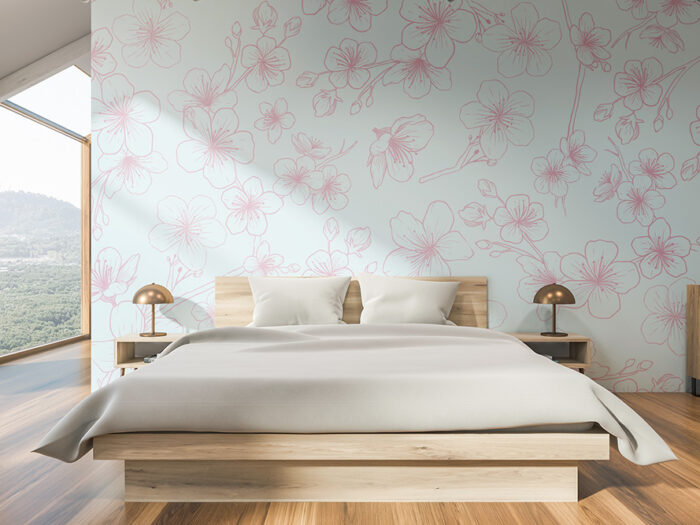 Tapete_Schlafzimmer_cherry-illustration-blue Tapete cherry illustration blue