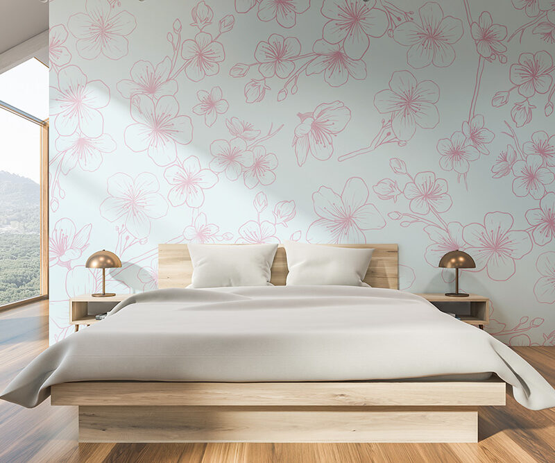 Tapete cherry illustration blue