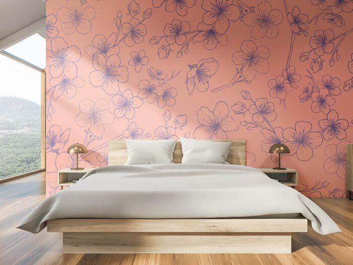 Tapete_Schlafzimmer_cherry-illustration-pink Tapete cherry illustration pink