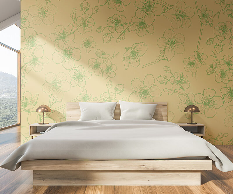 Tapete cherry illustration yellow