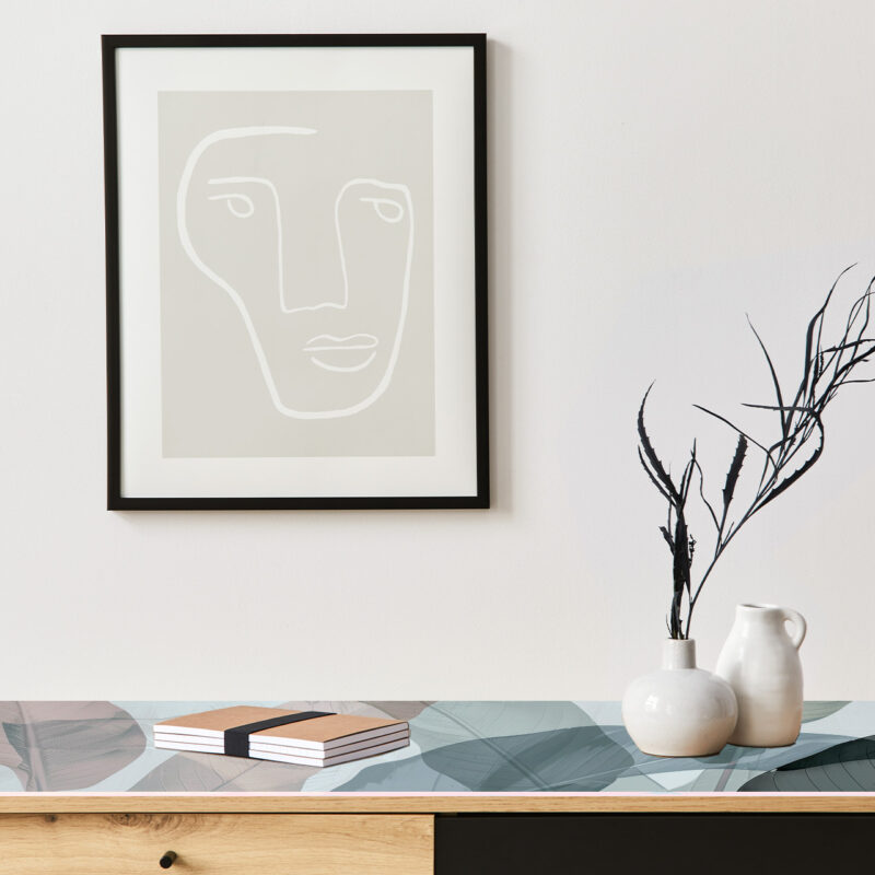 Auflegeglas für Kommoden Natur in Pastell