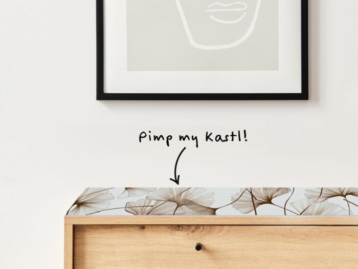 Auflegeglas für Kommoden Ginkgo Studie