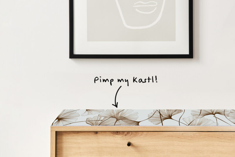 Auflegeglas für Kommoden Ginkgo Studie