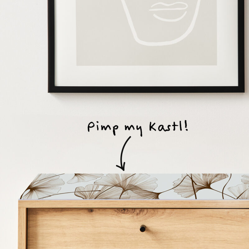 Auflegeglas für Kommoden Ginkgo Studie