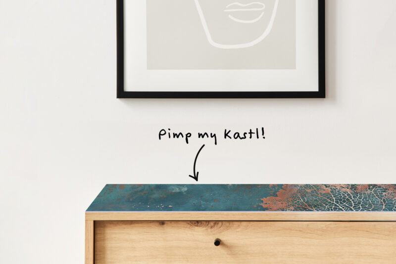 Auflegeglas für Kommoden Kupferblatt