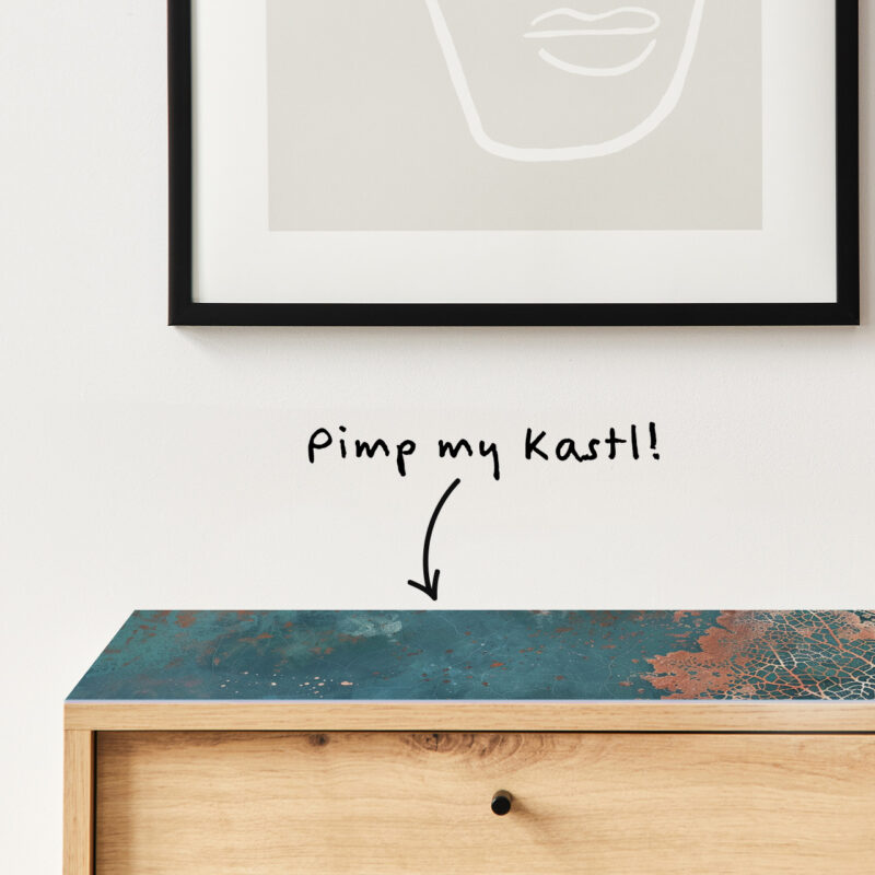 Auflegeglas für Kommoden Kupferblatt