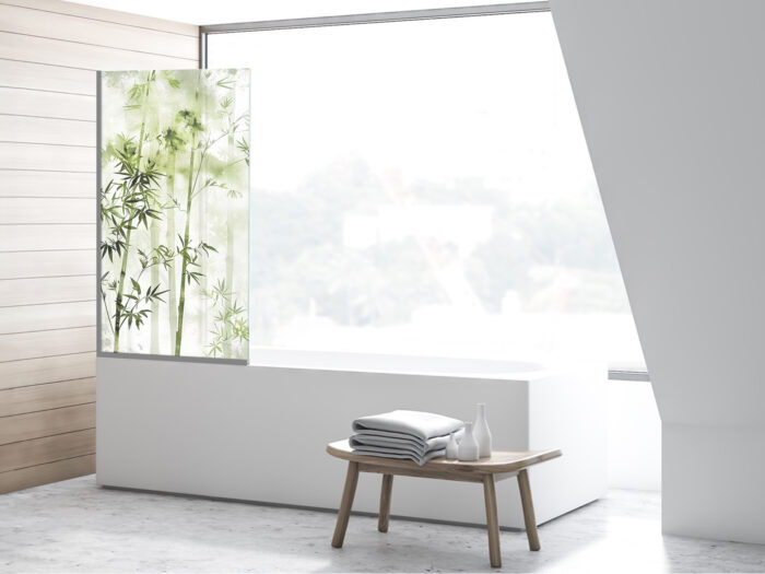 Duschtrennwand für Bambuswald