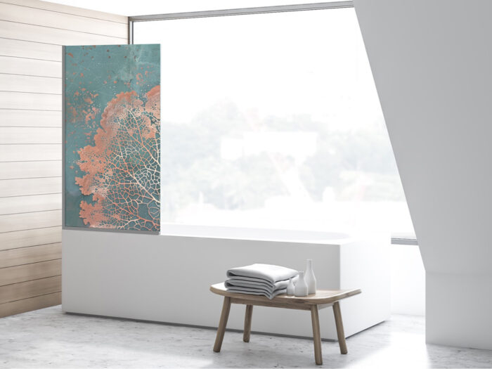 Duschtrennwand für Kupferblatt