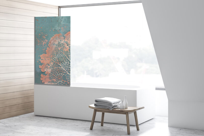 Badezimmerglas_Kupferblatt_80x140 Duschtrennwand für Kupferblatt