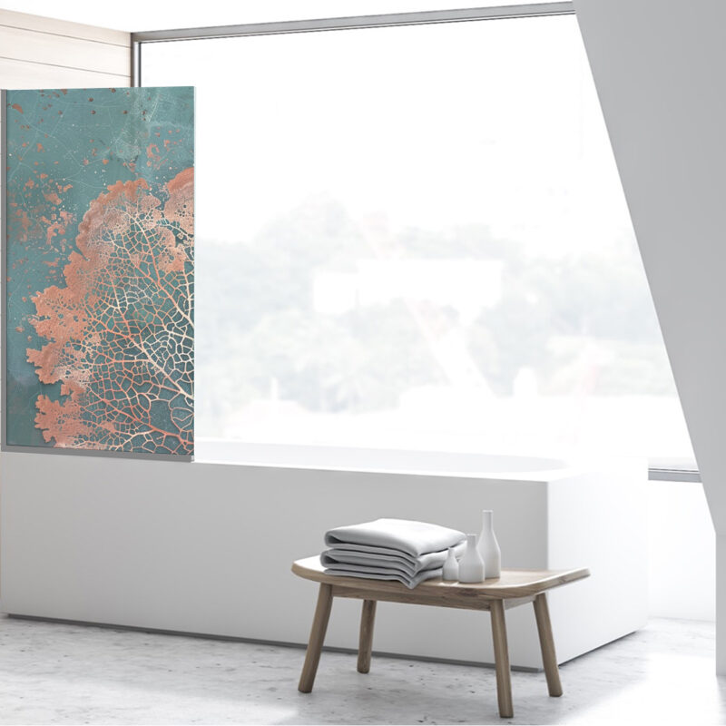 Badezimmerglas_Kupferblatt_80x140 Duschtrennwand für Kupferblatt