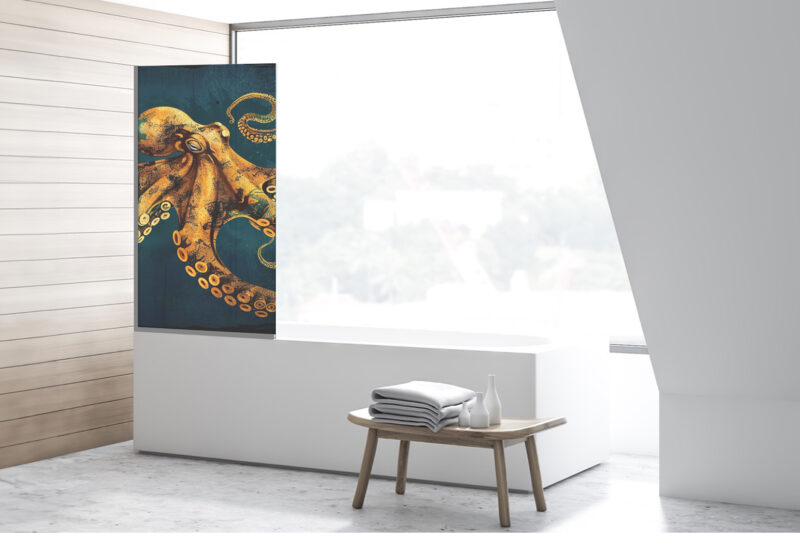 Badezimmerglas_Tiefseewesen_80x140 Duschtrennwand für Tiefseewesen