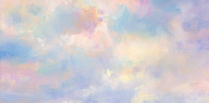 Bettkopfteil Pastellhimmel