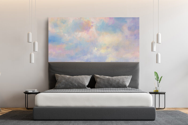 Bettkopfteil Pastellhimmel