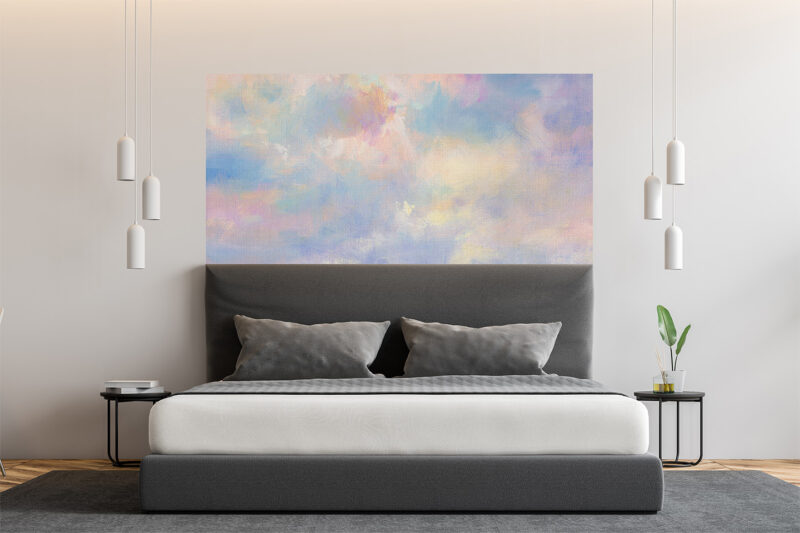 Bettkopfteil Pastellhimmel