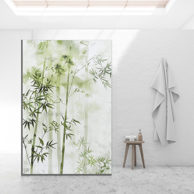 Duschtrennwand_140x210_Bambuswald Duschtrennwand für Walk-in Duschen Bambuswald