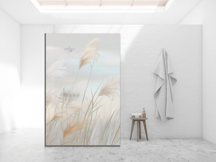 Duschtrennwand_140x210_Leises-Schilf Duschtrennwand für Walk-in Duschen Leises Schilf