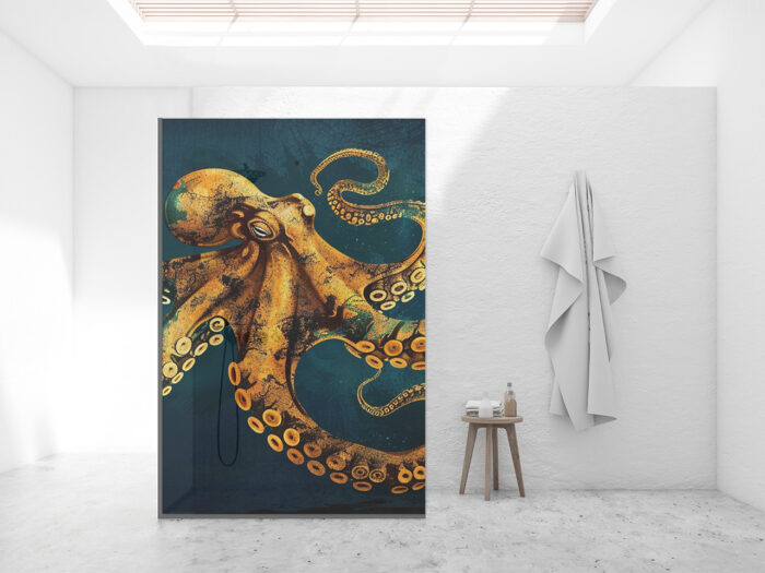 Duschtrennwand_140x210_Tiefseewesen Duschtrennwand für Walk-in Duschen Tiefseewesen