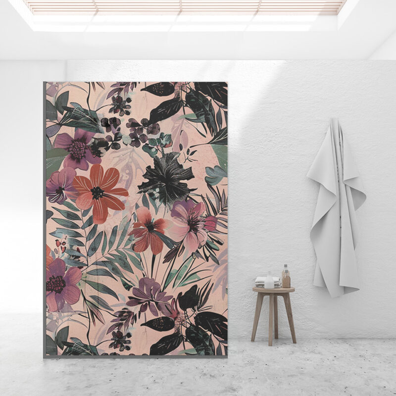 Duschtrennwand_140x210_floral-fusion Duschtrennwand für Walk-in Duschen Floral Fusion